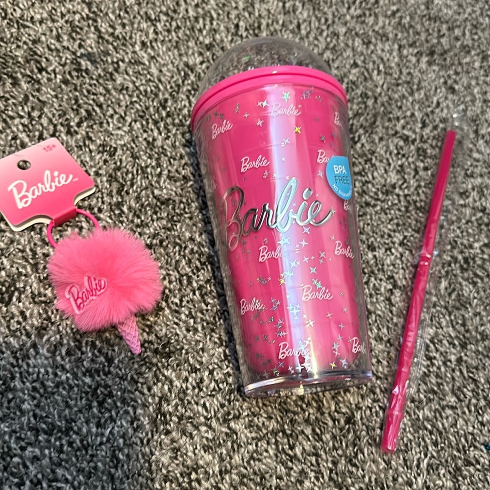 Barbie Key chains and Drink container